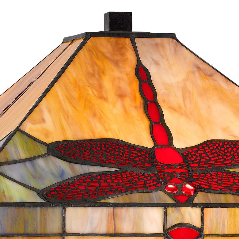 Image 3 Cal Lighting Dragon Fly 23 3/4" Dark Bronze Art Glass Table Lamp more views