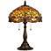 Cal Lighting Dragonfly 23" Brass Amber Tiffany-Style Table Lamp