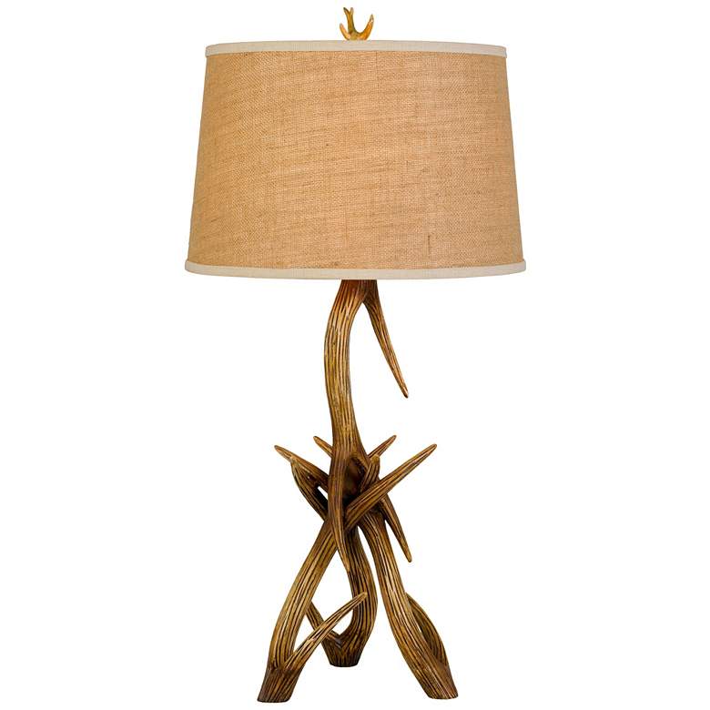 Image 2 Cal Lighting Drummond 33 1/4 inch High Rustic Faux Deer Antler Table Lamp