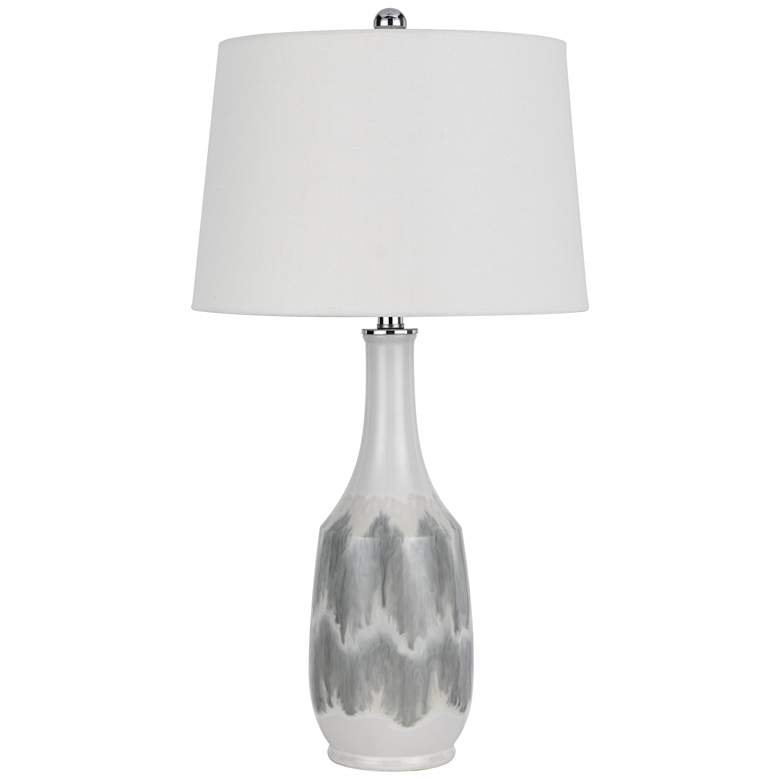 Image 1 Cal Lighting Ely 28 1/2" High Modern White and Gray Ceramic Table Lamp