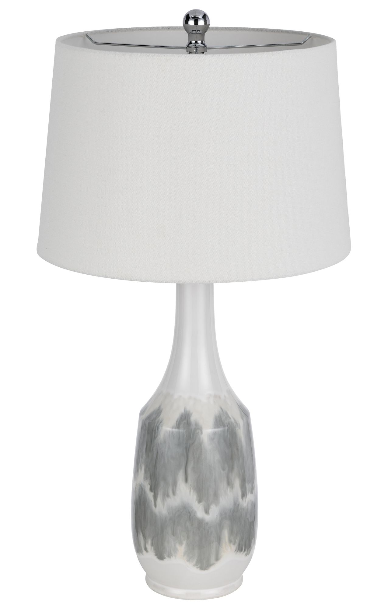 Image 2 Cal Lighting Ely 28 1/2" High Modern White and Gray Ceramic Table Lamp more views