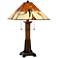 Cal Lighting Fiery Orange 23" High Faux Wood Art Glass Table Lamp