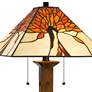 4_Cal Lighting Fiery Orange 23" High Faux Wood Art Glass Table Lamp more views