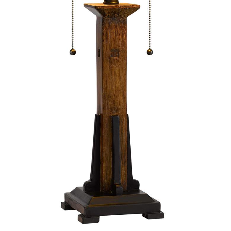 Image 5 Cal Lighting Fiery Orange 23" High Faux Wood Art Glass Table Lamp more views