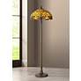 Cal Lighting Gold Dragonfly 60" Tiffany-Style Antique Brass Floor Lamp