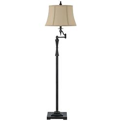 Cal Lighting Granville 61" High Oil-Rubbed Bronze Swing Arm Floor Lamp
