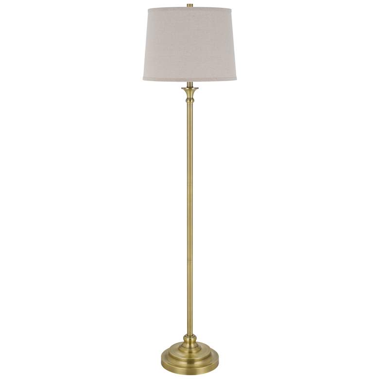 Image 1 Cal Lighting Hailey 61" High Antique Brass Finish Floor Lamp