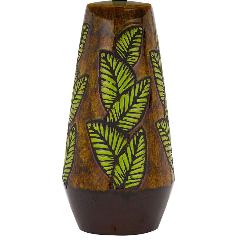 Image 4 Cal Lighting Hanson 28 1/2" Cocoa Leaf Print Ceramic Table Lamp more views