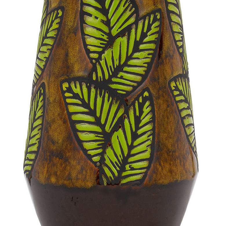 Image 5 Cal Lighting Hanson 28 1/2" Cocoa Leaf Print Ceramic Table Lamp more views