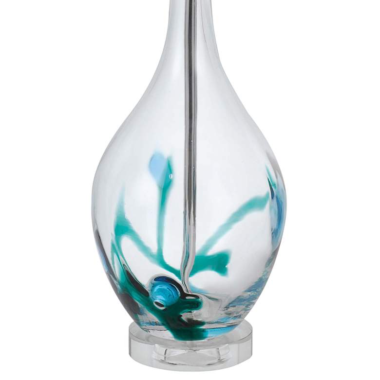 Image 5 Cal Lighting Harlan 27" Clear Turquoise Art Glass Vase Table Lamp more views