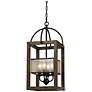 2_Cal Lighting Harper Wood 12" Wide Iron Candelabra Pendant Chandelier
