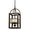 Cal Lighting Harper Wood 12" Wide Iron Candelabra Pendant Chandelier