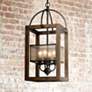 1_Cal Lighting Harper Wood 12" Wide Iron Candelabra Pendant Chandelier