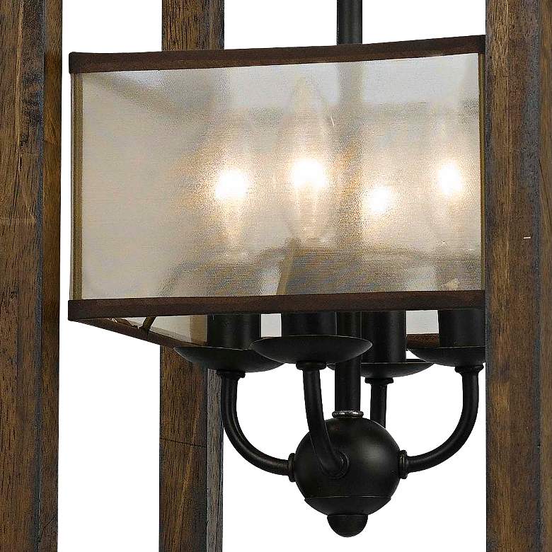 Image 3 Cal Lighting Harper Wood 12" Wide Iron Candelabra Pendant Chandelier more views