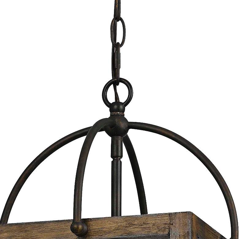 Image 4 Cal Lighting Harper Wood 12" Wide Iron Candelabra Pendant Chandelier more views