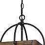 4_Cal Lighting Harper Wood 12" Wide Iron Candelabra Pendant Chandelier more views