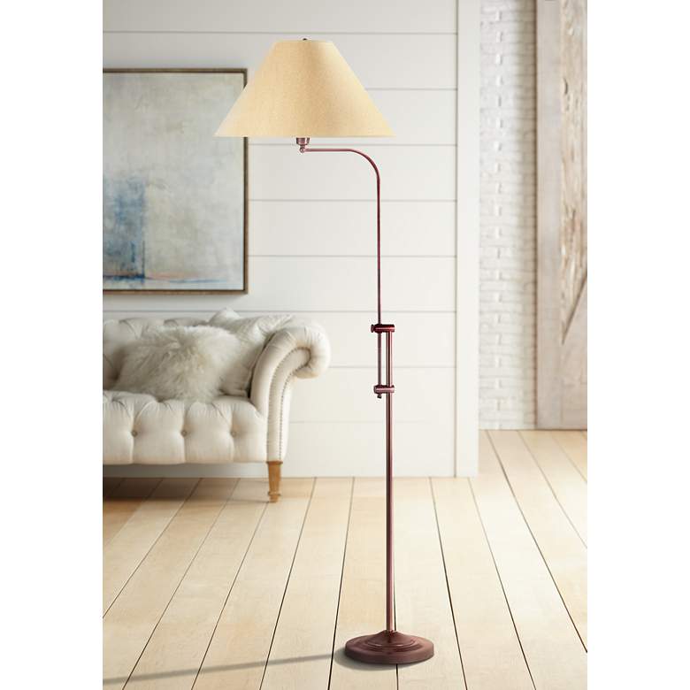 Image 1 Cal Lighting Hartwick Adjustable Height Rust Pharmacy Floor Lamp