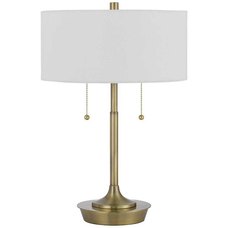 Image 2 Cal Lighting Kendal 20 inch Antique Brass Modern Metal Accent Table Lamp
