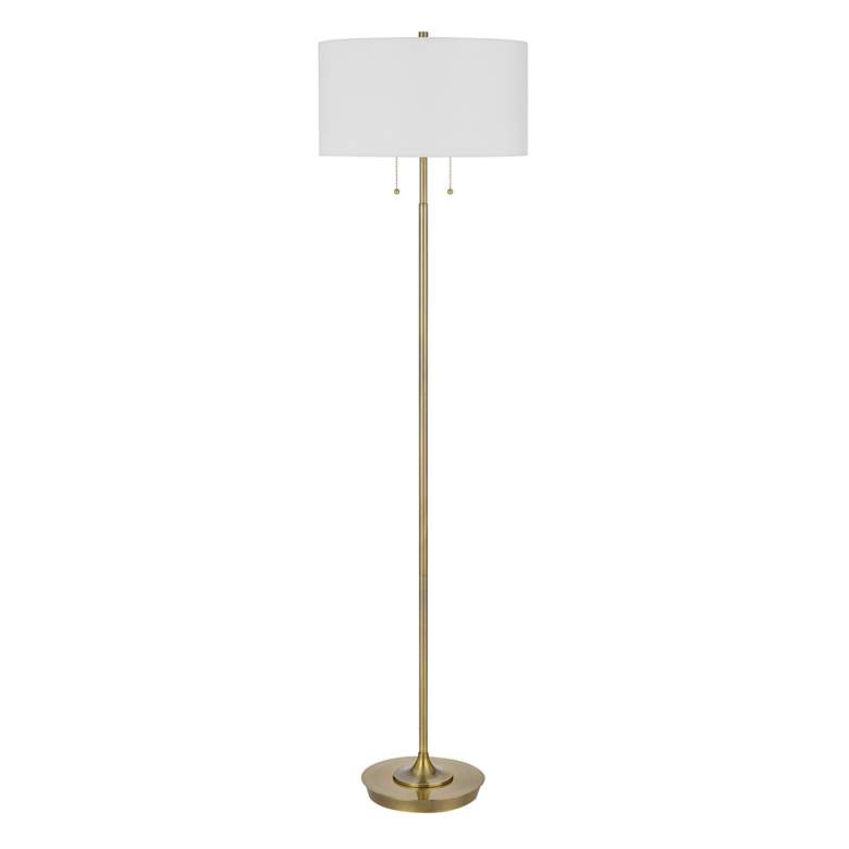 Image 1 Cal Lighting Kendal 64 inch Antique Brass Modern Pull Chain Floor Lamp