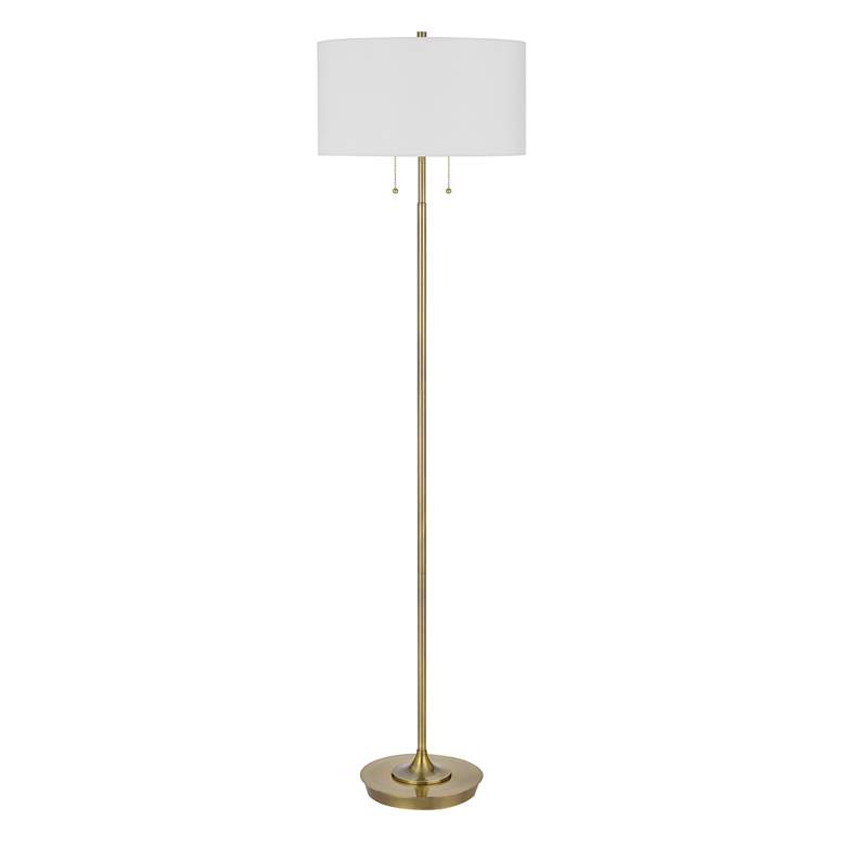 Image 1 Cal Lighting Kendal 64" Antique Brass Modern Pull Chain Floor Lamp