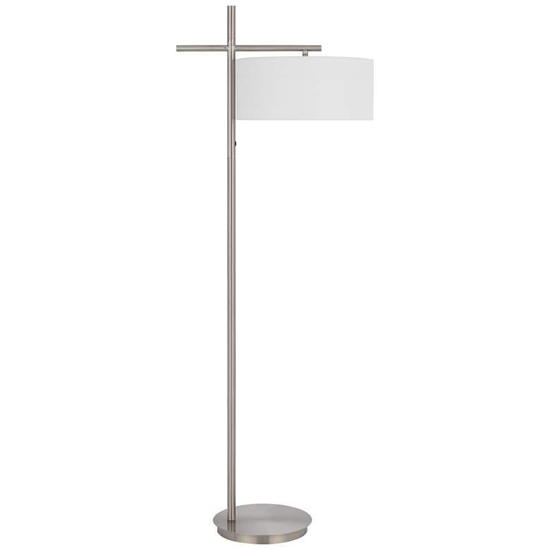 Image 1 Cal Lighting Laval 62" Brushed Steel Modern Metal Floor Lamp