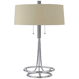 Image1 of Cal Lighting Lecce 30" Burlap and Chrome Metal Table Lamp