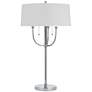 Cal Lighting Lesina 31" Chrome Metal Table Lamp with Linen Shade