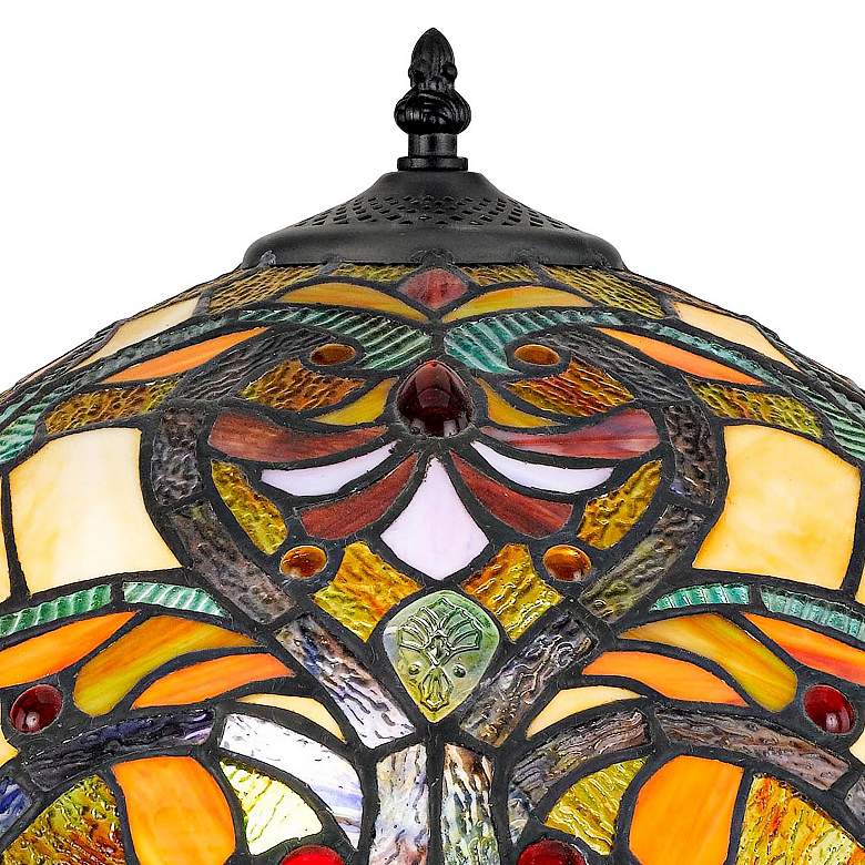 Image 3 Cal Lighting Markham 25" Bronze and Tiffany-Style Glass Table Lamp more views