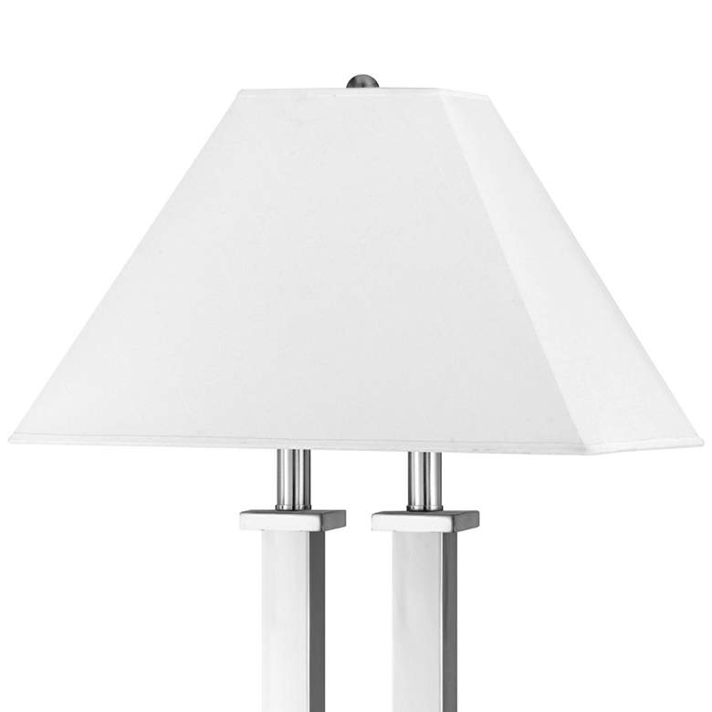 Image 3 Cal Lighting Maxim Double Light 26 inch Brushed Steel Metal USB Desk Lamp more views