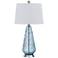 Cal Lighting Mayfield 27" Aqua Blue Glass Teardrop Table Lamp
