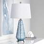 Cal Lighting Mayfield 27" Aqua Blue Glass Teardrop Table Lamp
