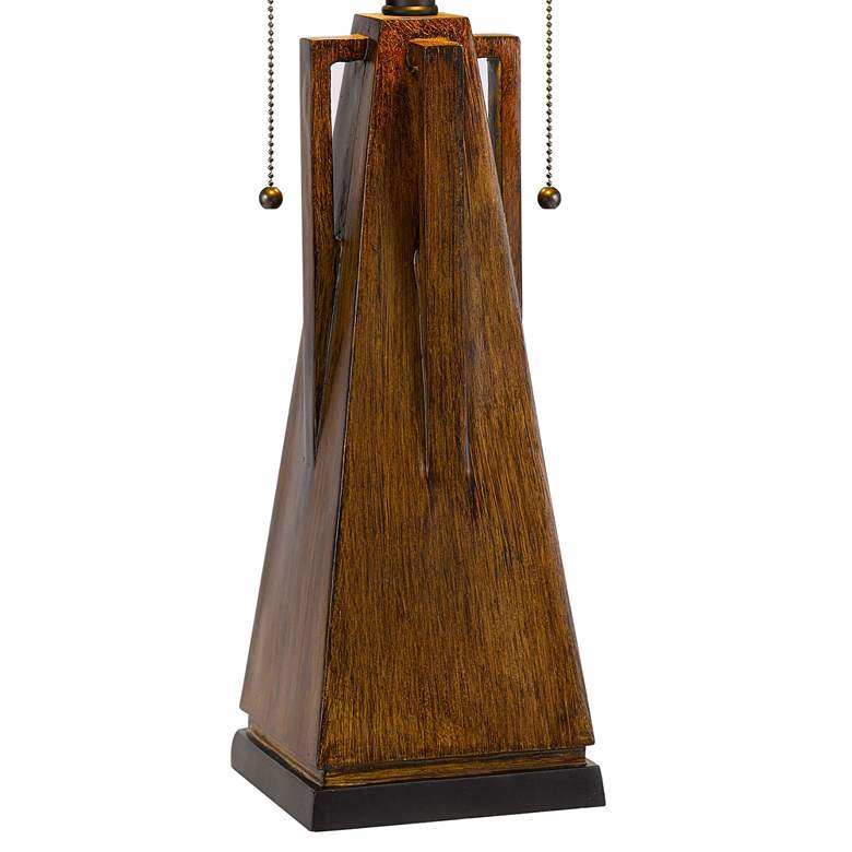 Image 5 Cal Lighting Mission 25" High Faux Wood Tiffany Art Glass Table Lamp more views