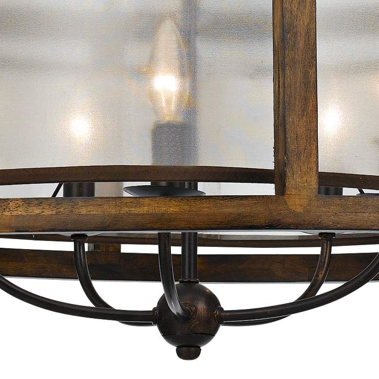 Image 5 Cal Lighting Mission 26 inch Wide Rustic Wood 5-Light Pendant Chandelier more views