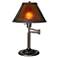 Cal Lighting Mission Bronze 18" High Mica Shade Swing Arm Table Lamp