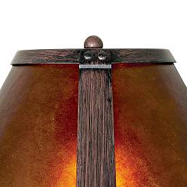 Image4 of Cal Lighting Mission Bronze 18" High Mica Shade Swing Arm Table Lamp more views