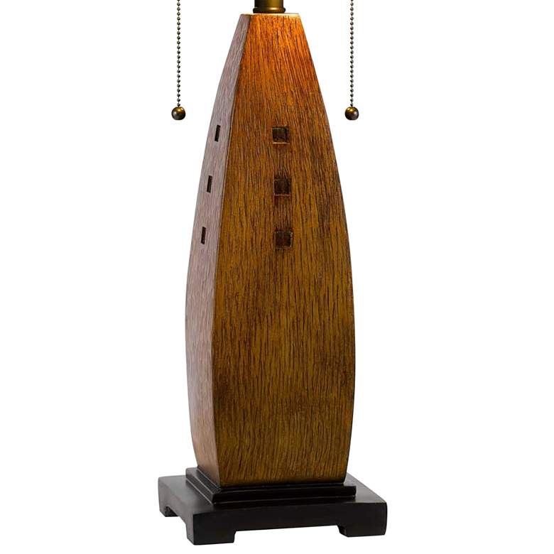 Image 5 Cal Lighting Mission Tiffany Style 27" Wood and Art Glass Table Lamp more views