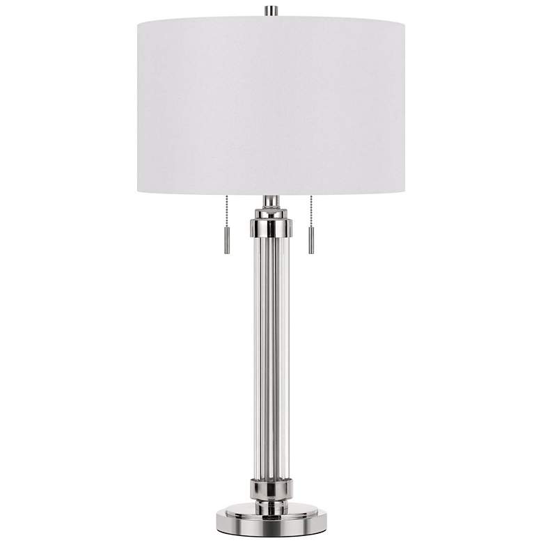 Image 2 Cal Lighting Montilla 31" High Brushed Steel Metal Column Table Lamp