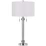 2_Cal Lighting Montilla 31" High Brushed Steel Metal Column Table Lamp