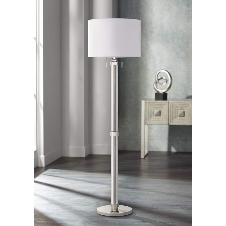 Image 1 Cal Lighting Montilla 60 inch High Acrylic and Brushed Steel Floor Lamp