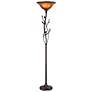 2_Cal Lighting Pine Cone 72" Bronze Finish Torchiere Floor Lamp