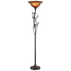 Cal Lighting Pine Cone 72" Bronze Finish Torchiere Floor Lamp
