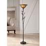 1_Cal Lighting Pine Cone 72" Bronze Finish Torchiere Floor Lamp