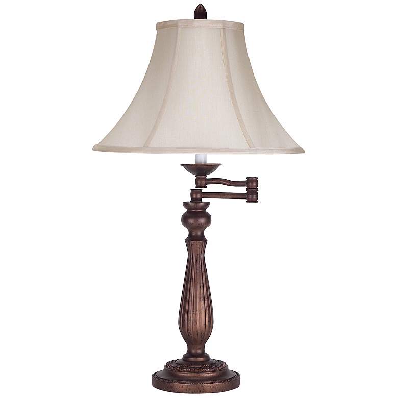 Image 1 Cal Lighting Regency 30 inch High Candlestick Base Swing Arm Table Lamp