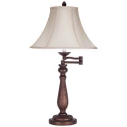 Cal Lighting Regency 30&quot; High Candlestick Base Swing Arm Table Lamp