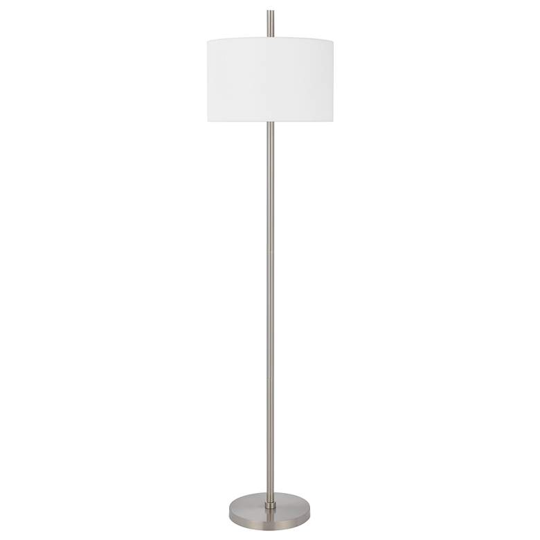 Image 1 Cal Lighting Roanne 66 1/2 inch Brushed Steel Metal Floor Lamp