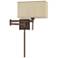 Cal Lighting Robson 15 1/4" Wide Rust Plug-In Swing Arm Wall Lamp