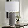 1_Cal Lighting Rodano 29" High Taupe Striped Glazed Ceramic Table Lamp