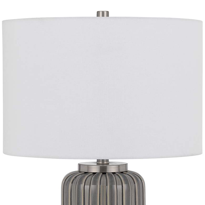 Image 4 Cal Lighting Rodano 29" High Taupe Striped Glazed Ceramic Table Lamp more views