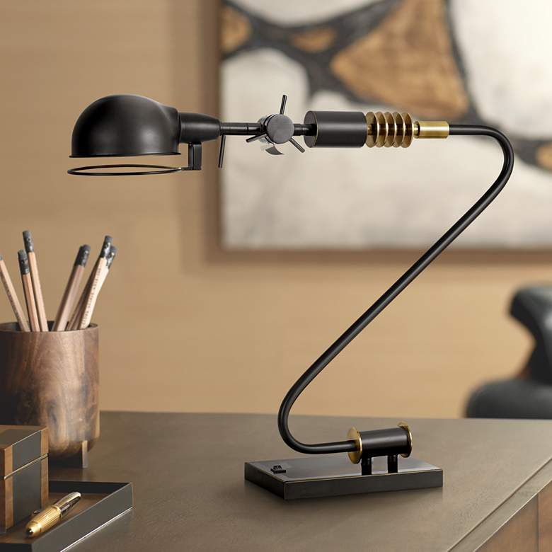 Image 1 Cal Lighting Sagan 21" Dark Bronze Adjustable Desk Lamp