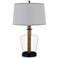Cal Lighting Salford 30" Clear Glass and Wood Jar Table Lamp
